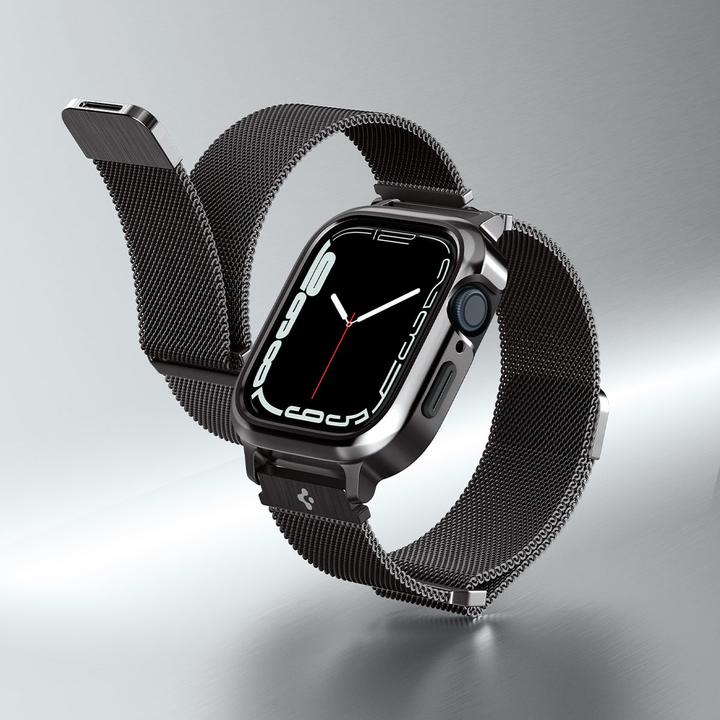 Actual product image Spigen METAL FIT "PRO" Apple Watch 7 / 8 (45MM) GRAPHITE