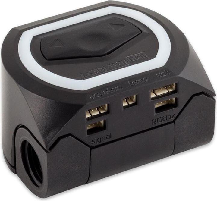 Actual product image Aqua Computer Flow sensor high flow NEXT, OLED, 2x G1/4, RGBpx