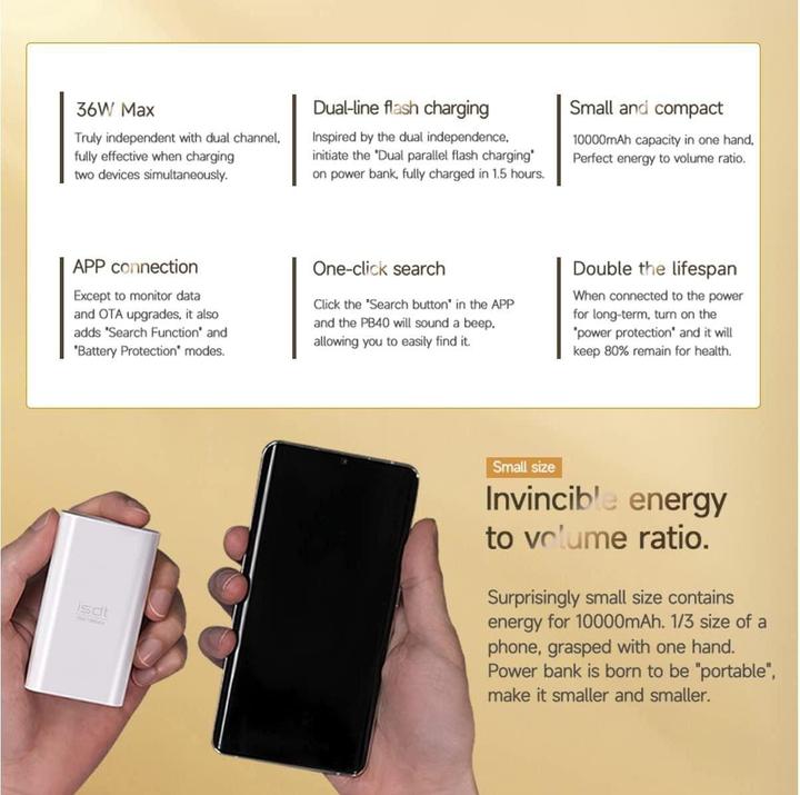 Produktbild Isdt Powerbank PB40 40 Wh, 2x USB-C 18W (3700 mAh, 18 W, 40 Wh)