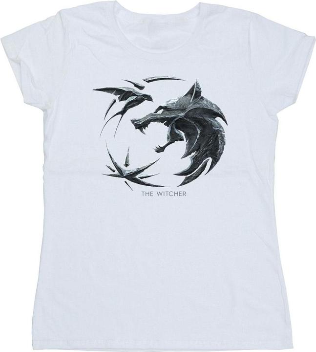 Actual product image Netflix Womens/Ladies The Witcher Wolf Logo Cotton T-Shirt (S)