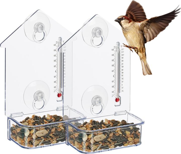 Image du produit Relaxdays 2x mangeoires-pour-oiseaux