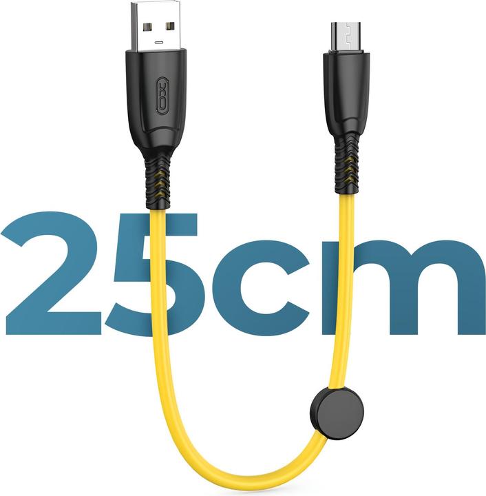 Produktbild xO Kabel NB247 USB - microUSB 0,25 m 6A gelb (0.25 m, USB 1.0)