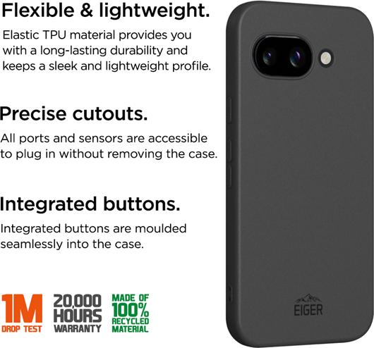 Actual product image Eiger flexibles TPU-Case Grip Case GRS black (Google Pixel 9a)