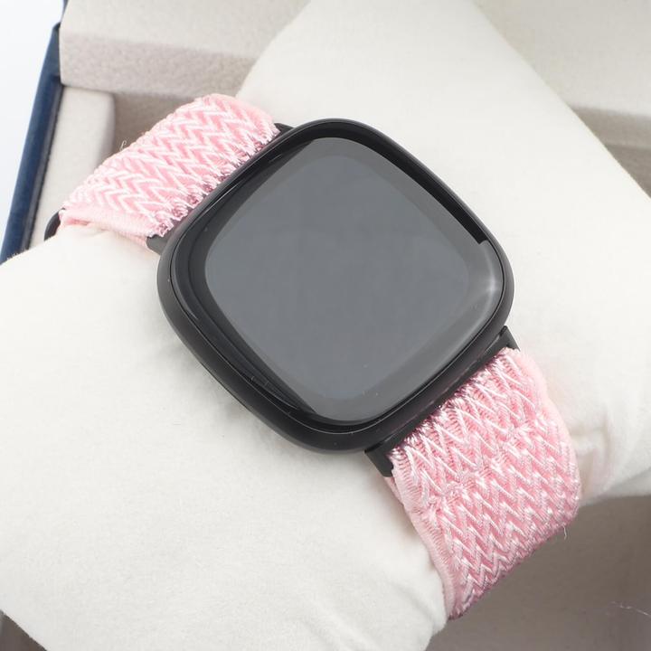 Image du produit Cover-Discount Fitbit Versa 4 / Sense 2 - Bracelet de remplacement en nylon rose (Nylon)
