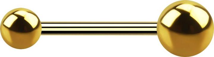 Produktbild Star Piercing Micro Barbell vergoldet mit zwei Kugeln (ohne Messing, Chirurgenstahl 316L)