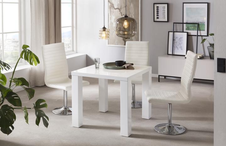 Image du produit SalesFever Table à manger blanc brillant (80 x 80 x 76 cm)