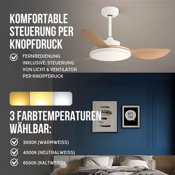 Immagine prodotto Hermex Ventilator mit LED-Beleuchtung Deckenventilator Deckengebläse
