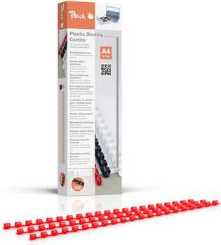 Actual product image Peach Plastic binder spines, 6 mm, 21 rings, US pitch red