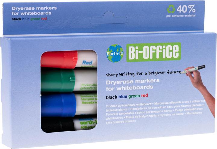 Bi-Office Whiteboard-Marker Earth-it 4er (Mehrfarbig, 2 mm, 4 x)