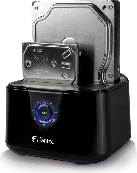Produktbild Fantec DS-X2U3-Glanz - Bis zu 2x 6,35cm 2,5Zoll und/oder bis zu 8,89cm 2x 3,5Zoll SATA HDD Klon &... (2.5", 3.5")