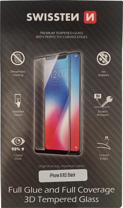 Swissten Ultra Durable 3D Full Glue Glass (1 Stück, Apple iPhone XS, Apple iPhone X)