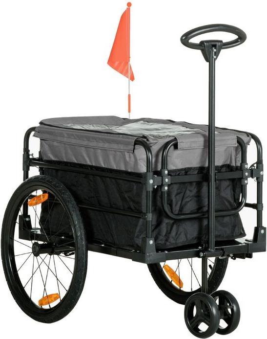 Actual product image Swisshandel24 2-in-1 bicycle trailer Cargo trailer Transport trailer for bicycle with 20 inch pneumatic tyres 40