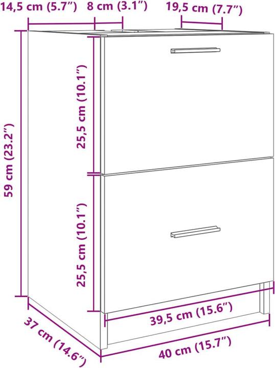 Produktbild VidaXL Waschbeckenunterschrank (40 x 37 x 59 cm)