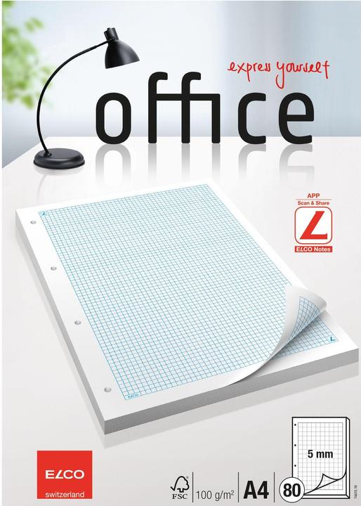 Elco Ringbuchblock Office (A4, Kariert)