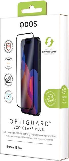 Actual product image QDOS Optiguard Eco Glass Plus (1 Piece, Apple iPhone 15 Pro)