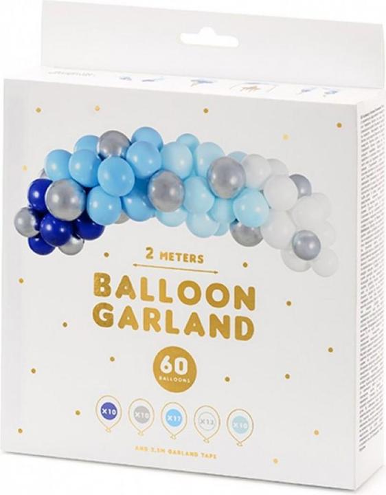 Actual product image Partydeco Arch of Balloons Blue and Silver (1 x)