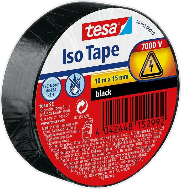 Actual product image tesa Electrical insulating tape, heat-resistant adhesive tape for insulating, repairing & bundling (15 mm)