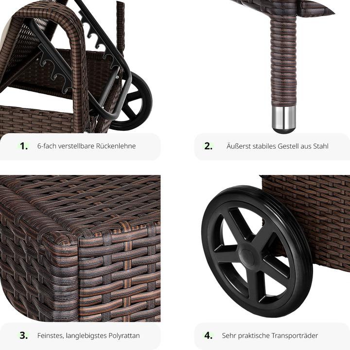 Actual product image tectake Sonnenliege (200 cm)