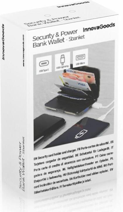 Produktbild InnovaGoods RFID-Kartenetui und Powerbank Sbanket (2500 mAh, 9.25 W, 9.25 Wh)