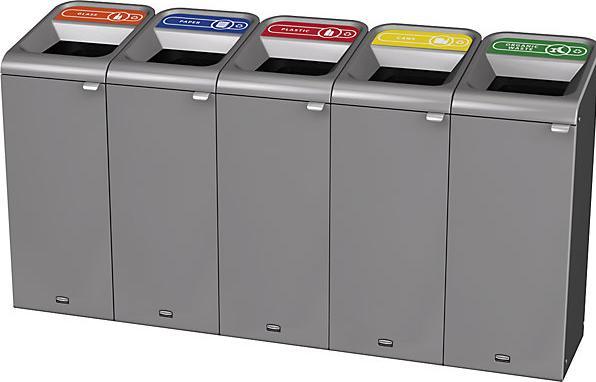 Immagine prodotto Rubbermaid Contenitore per la raccolta differenziata Configure™, capacità 87 l, acciaio (87 l)