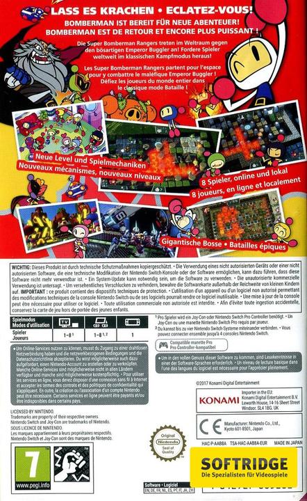 Produktbild Konami Super Bomberman R (Switch, EN, DE)