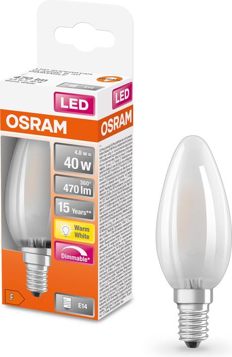 Produktbild Osram Led Retrofit Classic B (E14, 4.80 W, 470 lm, 1 x, F)