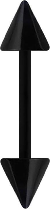 Star Piercing Micro Banane schwarz mit zwei Cones (ohne Messing, Bioflex)