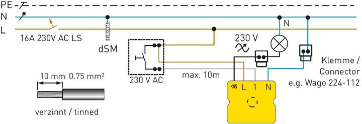 Produktbild Digitalstrom Licht Tasterklemme Dimmer GE-TKM300 150W (Dimmaktor)