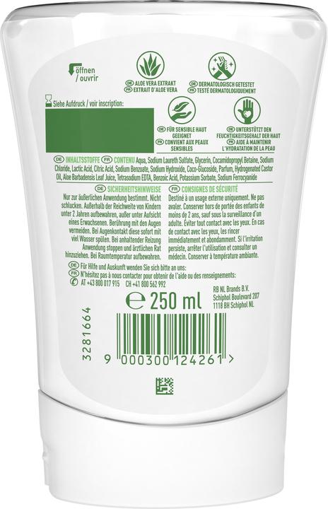 Dettol No Touch Nachfüller Aloe Vera (Flüssigseife, Handseife Nachfüllpackung, 250 ml)