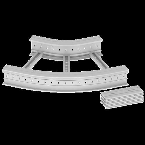 Produktbild Unex 67636-04 Flachbogen 45Â° 135x600 R300 aus U23X RAL7035