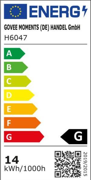 Label énergétique Govee Gaming (160 lm)