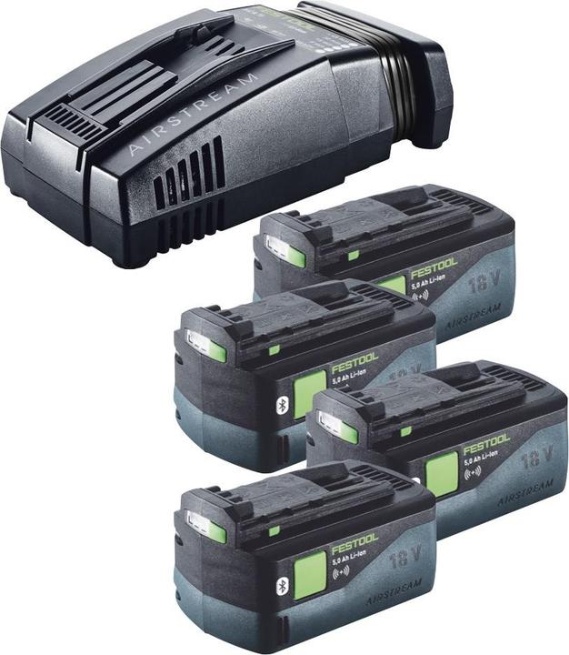 Image du produit Festool Set Énergie : 4x Batteries BP 18 Li 5,0 ASI EU 5,0Ah 18V + Chargeur SCA 16 10,8V-18V (4x (18 V)