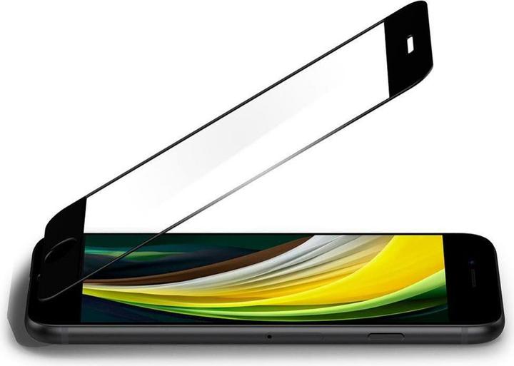 Produktbild Spigen tempered glass ALM GLASS FC for iPhone 7 / 8 / SE 2020 / SE 2022 black (1 Stück, LG K8 2017, Apple iPhone SE (2nd Gen))