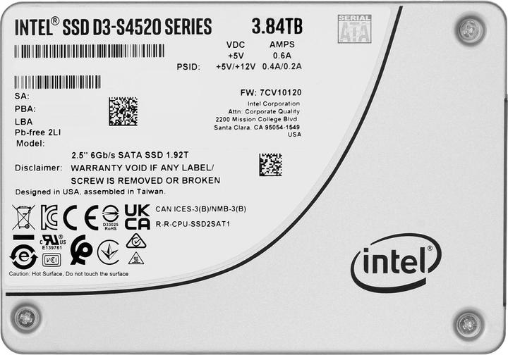 Image du produit Intel D3-S4520 (3840 Go, 2.5")