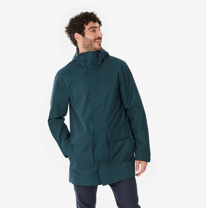 Actual product image Quechua Men's long hiking jacket - NH500 green (S)