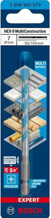 Immagine prodotto Bosch Professional Zubehör Trapano Expert HEX-9 MultiConstruction, 7 x 90 x 150 mm (7 mm)
