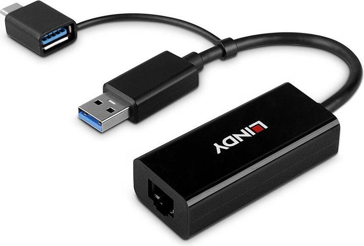 Actual product image Lindy USB 3.2 Gen 1 Gigabit (USB, RJ45 Gigabit Ethernet (1x))