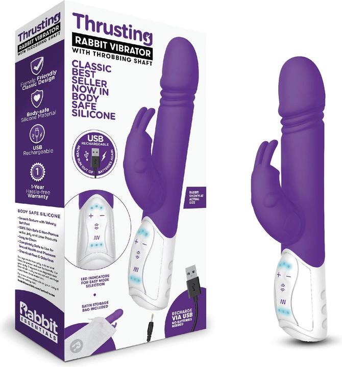 Actual product image Rabbit essentials Thrusting Rabbit with throbbing shaft purple