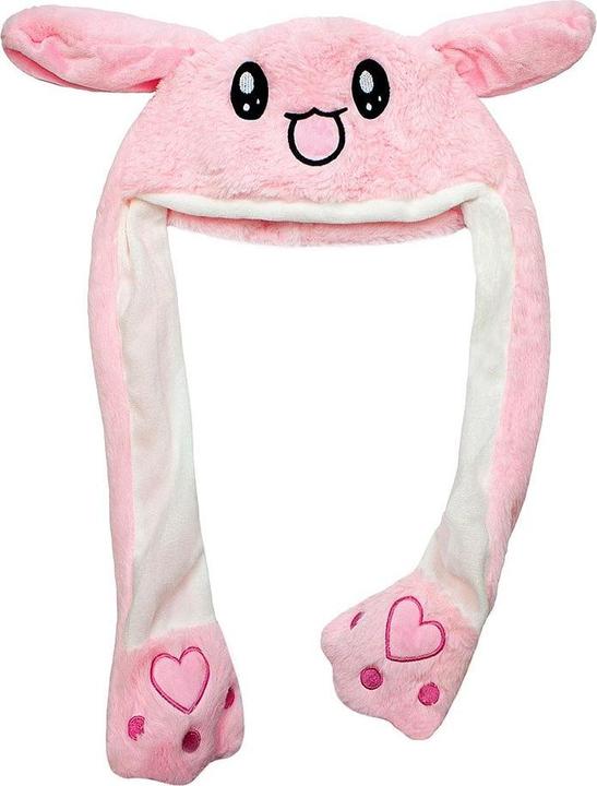 JTI Hasenmütze mit tanzenden Ohren - Rosa (One Size)