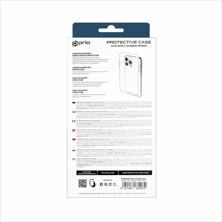 Actual product image prio Protective cover for Samsung S22 Ultra clear (Samsung Galaxy S22 Ultra (5G))