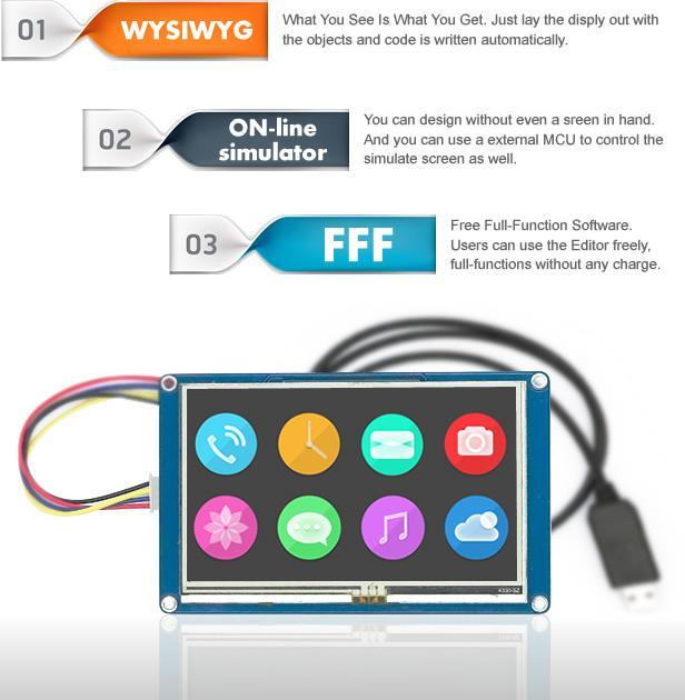 Actual product image ITead Studio Nextion NX3224T028 Generic 2.8" HMI LCD Touch Display