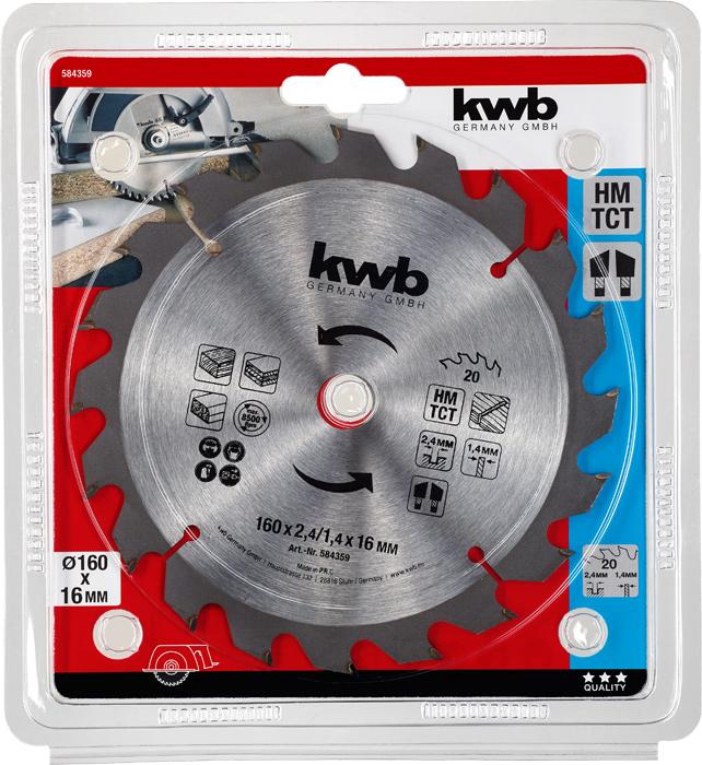Produktbild kwb 584359 Kreissägeblatt 160 x 16 mm 1 St.