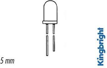 Actual product image Velleman 5mm Blinking Led Lamp Red Diffused