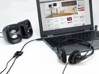Produktbild equip Adapterkabel USB-C -> DAC- Audio St/Bu sw (0.15 m)