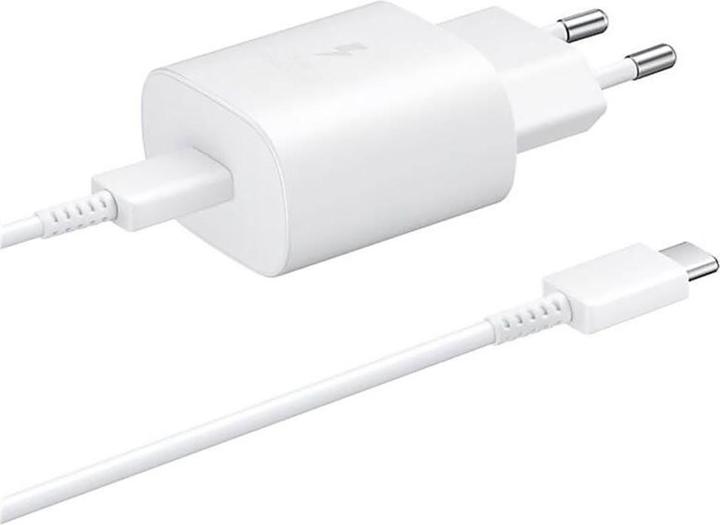 Actual product image Samsung EP-TA800EWE + EP-DA705BWE 25W Travel Charger + USB-C/USB-C Data Cable White (OOB Bulk) (25 W)