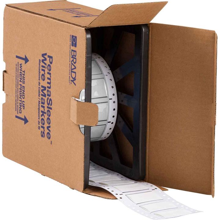 Image du produit Brady LSZH-750-2-WT, B-7641, Gaine thermorétractable PermaSleeve 2:1, blanche, 50.80 x 31.75 mm, Low Smoke