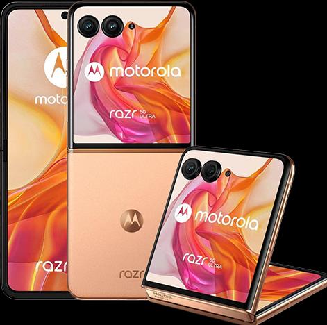 Actual product image Motorola Razr 50 Ultra (512 GB, Peach Fuzz, 6.90", SIM + eSIM, 50 Mpx, 5G)