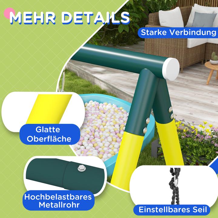 Actual product image Outsunny Kinderschaukel Stahl, Kunststoff Gelb+Grün