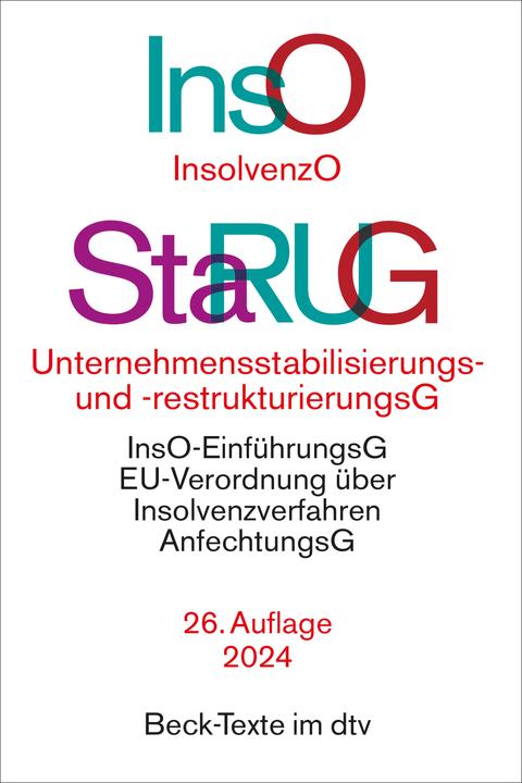 Image du produit Insolvenzordnung / Unternehmensstabilisierungs- und -restrukturierungsgeset (Allemand, Reinhard Bork, 2024)