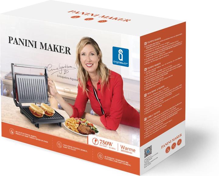 Produktbild Aigostar Panini Maker 750W RED VDE